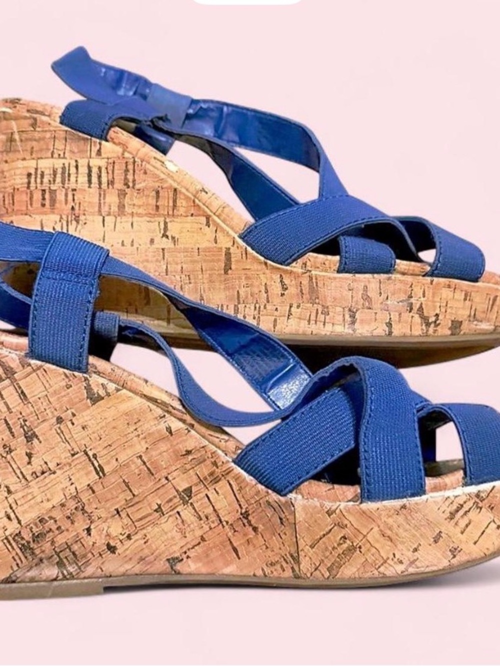 Montego Bay Club Blue Cork Wedge Sandals